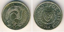 1 Цент Кіпр (1960 - ) Латунь 