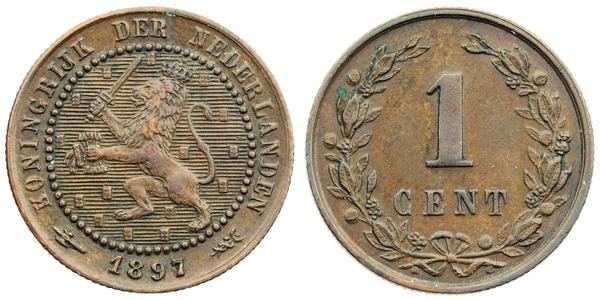 1 Цент Королевство Нидерланды (1815 - ) Медь 