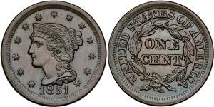 1 Цент США (1776 - ) Медь 