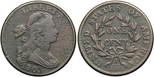 1 Цент США (1776 - ) Медь 
