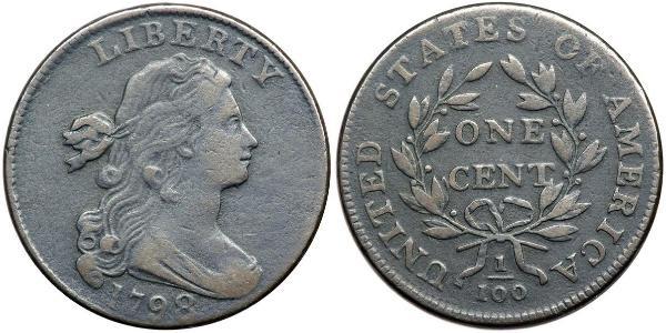 1 Цент США (1776 - ) Медь 