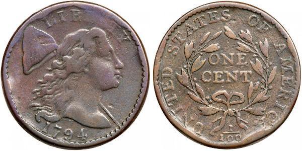 1 Цент США (1776 - ) Медь 