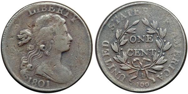 1 Цент США (1776 - ) Медь 