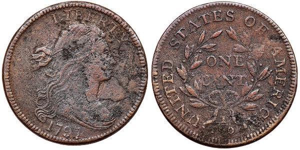 1 Цент США (1776 - ) Медь 