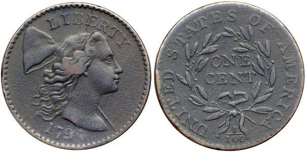1 Цент США (1776 - ) Медь 