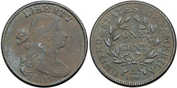 1 Цент США (1776 - ) Медь 