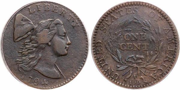 1 Цент США (1776 - ) Медь 