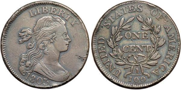 1 Цент США (1776 - ) Медь 
