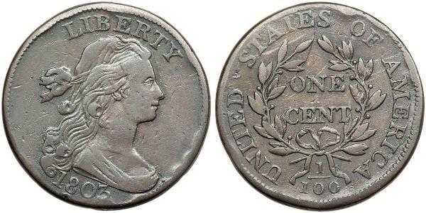 1 Цент США (1776 - ) Медь 