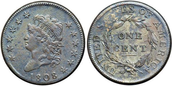 1 Цент США (1776 - ) Медь 