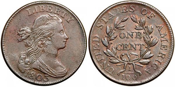1 Цент США (1776 - ) Медь 