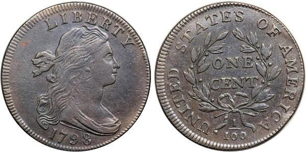 1 Цент США (1776 - ) Медь 