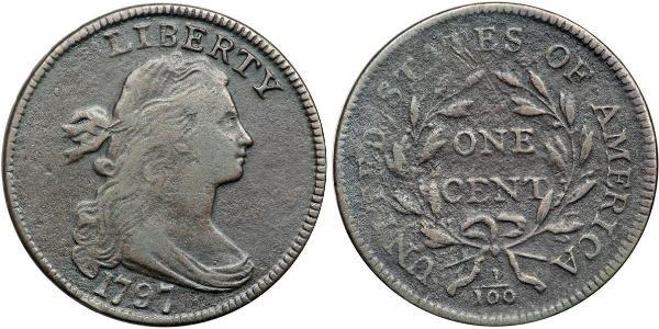 1 Цент США (1776 - ) Медь 