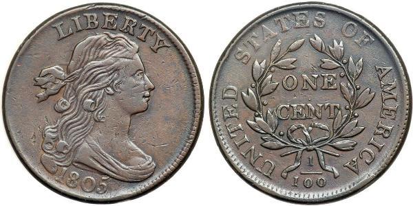 1 Цент США (1776 - ) Медь 
