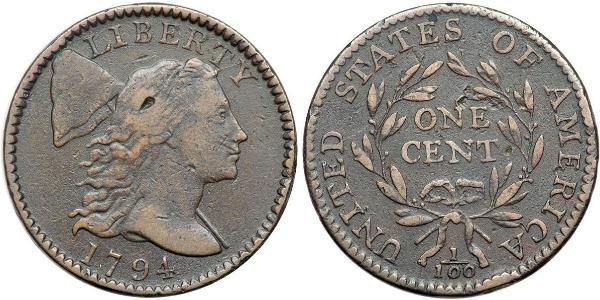 1 Цент США (1776 - ) Медь 
