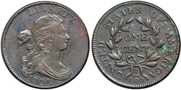 1 Цент США (1776 - ) Медь 