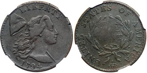 1 Цент США (1776 - ) Медь 