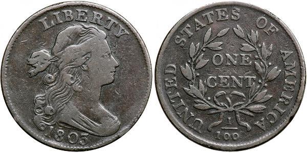 1 Цент США (1776 - ) Медь 
