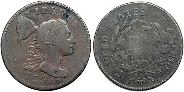 1 Цент США (1776 - ) Медь 