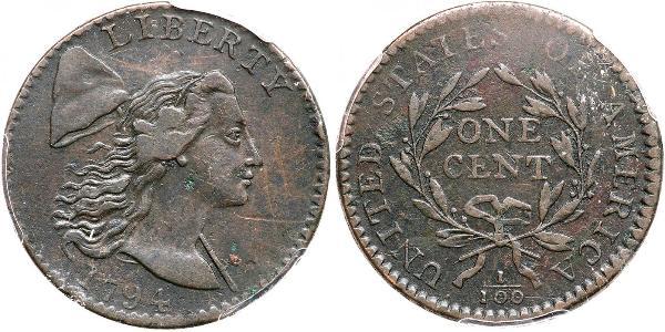 1 Цент США (1776 - ) Медь 