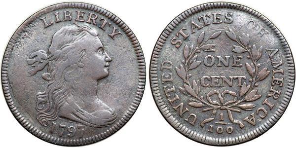 1 Цент США (1776 - ) Медь 