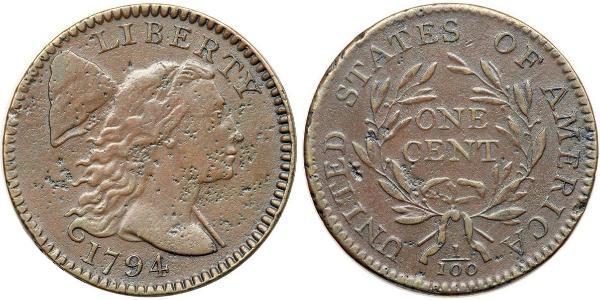 1 Цент США (1776 - ) Медь 