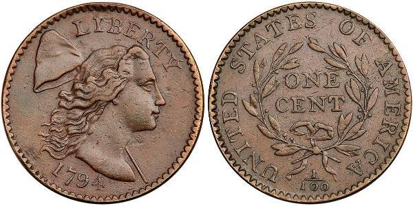 1 Цент США (1776 - ) Медь 