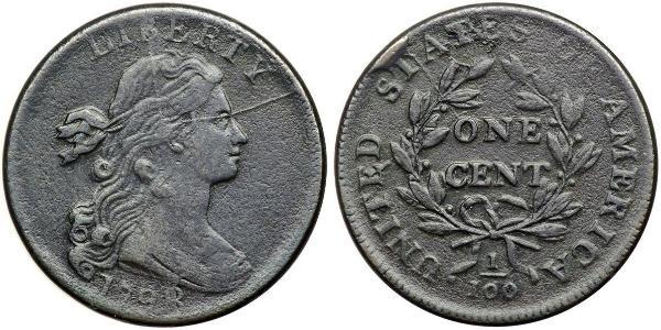 1 Цент США (1776 - ) Медь 