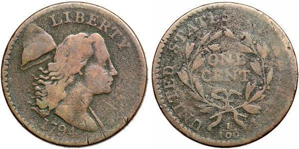 1 Цент США (1776 - ) Медь 