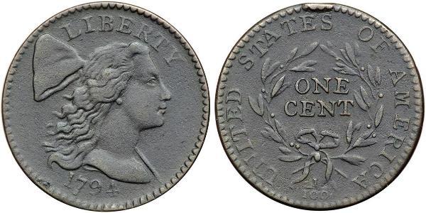 1 Цент США (1776 - ) Медь 
