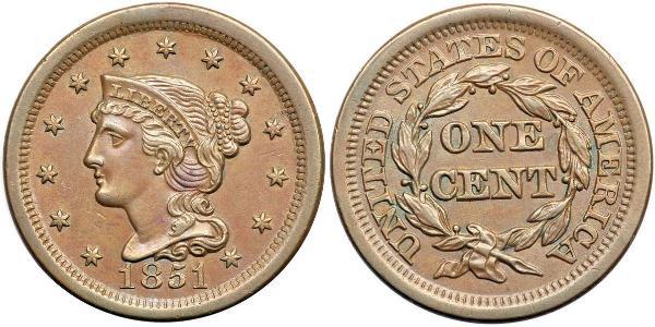 1 Цент США (1776 - ) Медь 