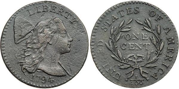 1 Цент США (1776 - ) Медь 
