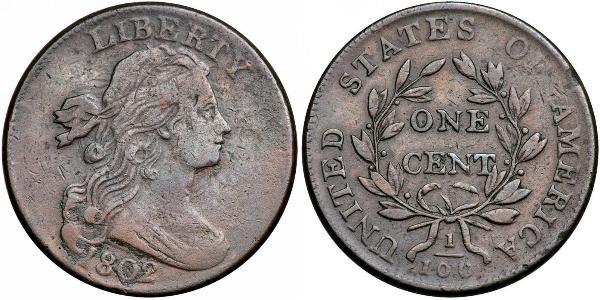 1 Цент США (1776 - ) Медь 