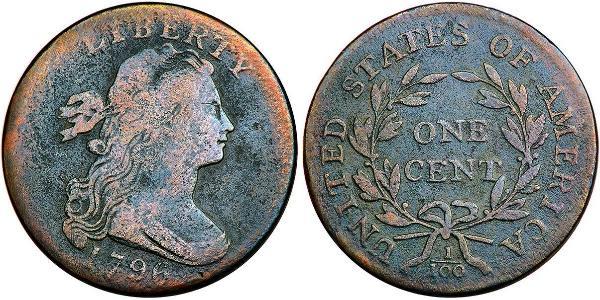 1 Цент США (1776 - ) Медь 