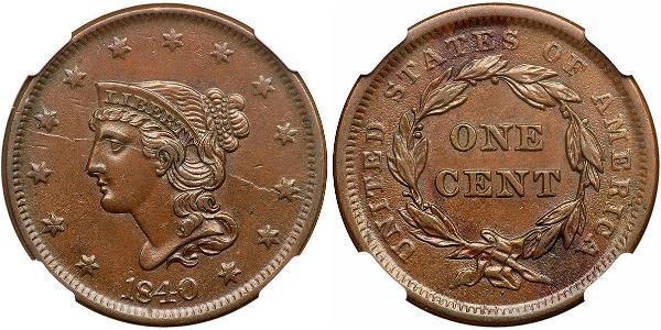 1 Цент США (1776 - ) Медь 