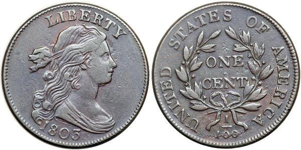 1 Цент США (1776 - ) Медь 
