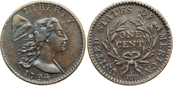 1 Цент США (1776 - ) Медь 