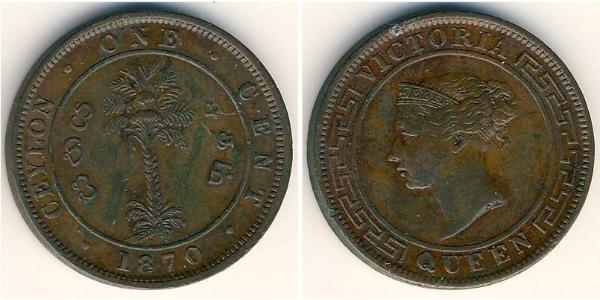 1 Цент Шри Ланка/Цейлон Медь Виктория (1819 - 1901)