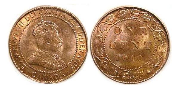 1 Цент Канада Цинк/Олово/Медь Эдуард VII (1841-1910)