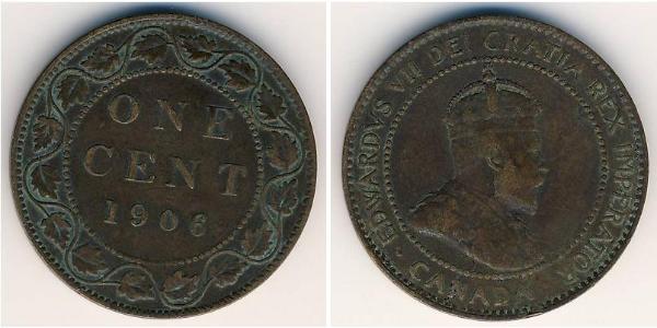 1 Цент Канада Цинк/Олово/Мідь Едвард VII (1841-1910)
