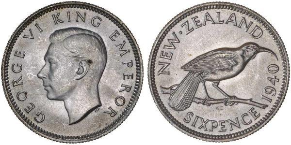 1 Шестипенсовик Новая Зеландия  Георг VI (1895-1952)