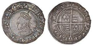 1 Шестипенсовик Королевство Англия (927-1649,1660-1707) Серебро Елизавета I (1533-1603)