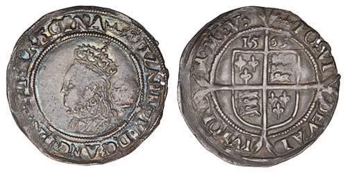1 Шестипенсовик Королевство Англия (927-1649,1660-1707) Серебро Елизавета I (1533-1603)