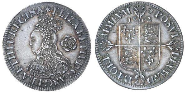 1 Шестипенсовик Королевство Англия (927-1649,1660-1707) Серебро Елизавета I (1533-1603)