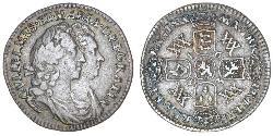 1 Шестипенсовик Королівство Англія (927-1649,1660-1707) Срібло Вільгельм III (1650-1702)