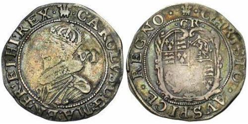1 Шестипенсовик Королівство Англія (927-1649,1660-1707) Срібло Карл I (1600-1649)
