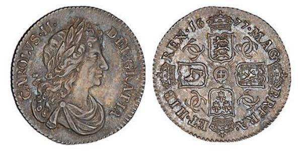 1 Шестипенсовик Королівство Англія (927-1649,1660-1707) Срібло Карл II (1630-1685)