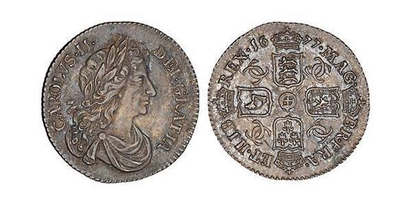 1 Шестипенсовик Королівство Англія (927-1649,1660-1707) Срібло Карл II (1630-1685)