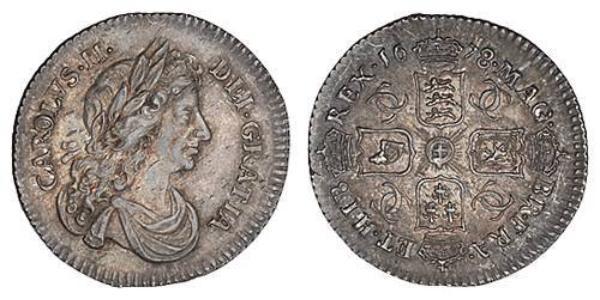1 Шестипенсовик Королівство Англія (927-1649,1660-1707) Срібло Карл II (1630-1685)