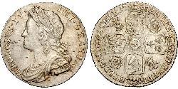 1 Шестипенсовик / 6 Пенни Королевство Великобритания (1707-1801) Серебро Георг II (1683-1760)